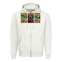 Oatmeal Heather western chocolate labrador license plate Zipper Hoodie - Artiststas