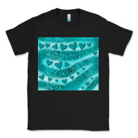 Black turquoise glitter heart Classic Tee - JahusDesignShop