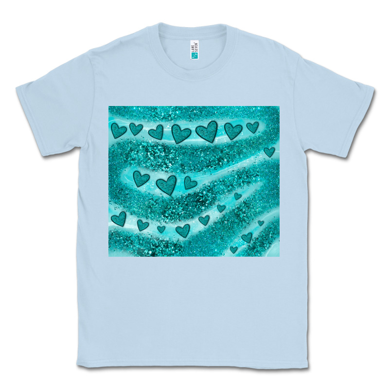 Turquoise Glitter Heart Classic Tee by JahusDesignShop | Teevron