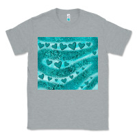 Heather Grey turquoise glitter heart Classic Tee - JahusDesignShop
