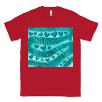 Red turquoise glitter heart Classic Tee - JahusDesignShop
