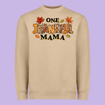 One Thankful Mama Heavyweight Sweatshirt Designed By Texasbilliewilder