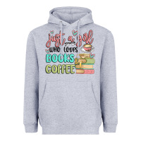 Heather Grey just a girl who loves books and coffee Heavyweight Hoodie - MaliasSmallBusiness