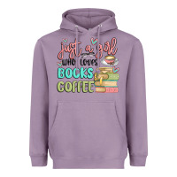Lavender just a girl who loves books and coffee Heavyweight Hoodie - MaliasSmallBusiness