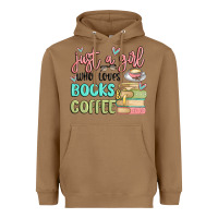 Toasted Coconut just a girl who loves books and coffee Heavyweight Hoodie - MaliasSmallBusiness