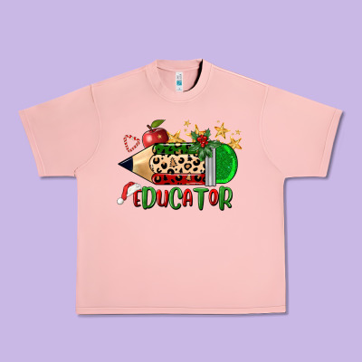 Christmas Educator Pencil Urban Heavy Tee Designed By Fadigitalartstudio