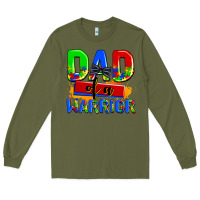 Army Green dad of a warrior Long Sleeve Tee - AdoDesignShop