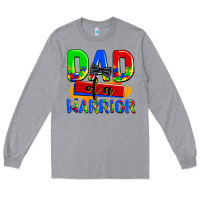 Heather Grey dad of a warrior Long Sleeve Tee - AdoDesignShop