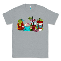 Heather Grey wine coffee cups Classic Tee - AdoDesignShop