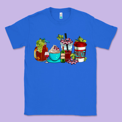 Wine Coffee Cups Classic Tee Designed By Adodesignshop