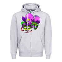 Heather Grey mardi gras heart and mask Zipper Hoodie - AdoDesignShop