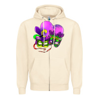 Mardi Gras Heart And Mask Zipper Hoodie | Teevron