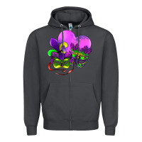 Smoke mardi gras heart and mask Zipper Hoodie - AdoDesignShop