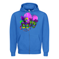 True Royal mardi gras heart and mask Zipper Hoodie - AdoDesignShop