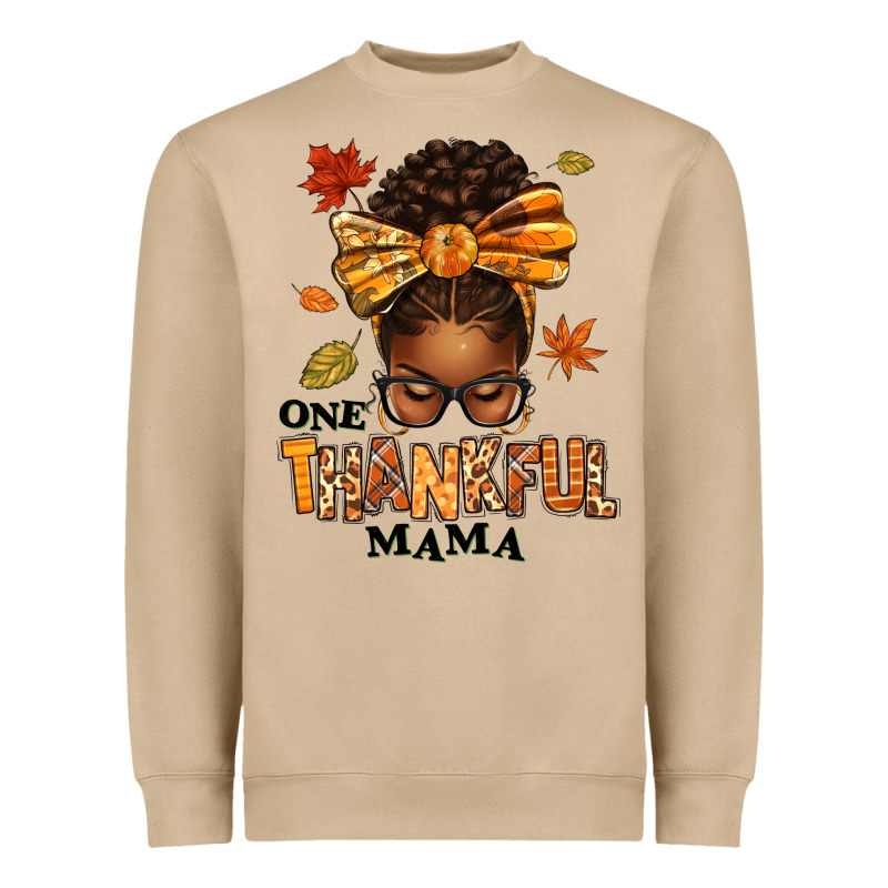 One Thankful Mama Afro Messy Bun Heavyweight Sweatshirt by texasbilliewilder | Teevron
