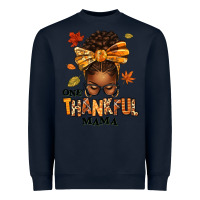 Navy one thankful mama afro messy bun Heavyweight Sweatshirt - texasbilliewilder