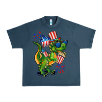 Midnight Navy 4th of July T-Rex Urban Heavy Tee - CowGirlArtShop