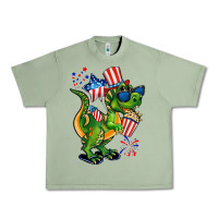 Oil Green 4th of July T-Rex Urban Heavy Tee - CowGirlArtShop