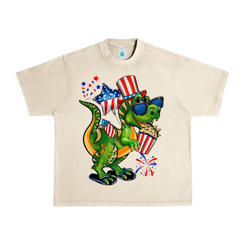 4th Of July T-rex Urban Heavy Tee by CowGirlArtShop | Teevron