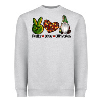 Heather Grey peace love gnomes christmas Heavyweight Sweatshirt - RanaPortraitStore