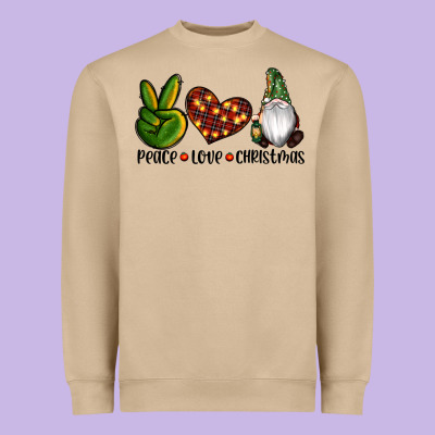 Peace Love Gnomes Christmas Heavyweight Sweatshirt Designed By Ranaportraitstore