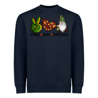 Navy peace love gnomes christmas Heavyweight Sweatshirt - RanaPortraitStore