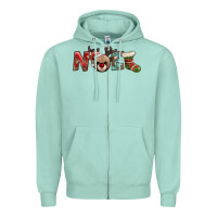 Seafoam noel with sock and reindeer Zipper Hoodie - AdoDesignShop
