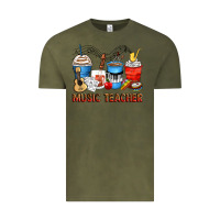 Vintage Olive music teacher coffee cups Vintage Tee - Zillion Design Studio