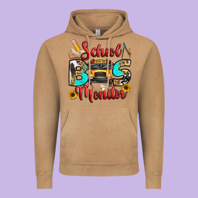 School Bus Monitor Vintage Hoodie Designed By Texasbilliewilder