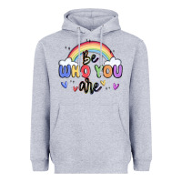 Heather Grey be who you are Heavyweight Hoodie - MaliasSmallBusiness