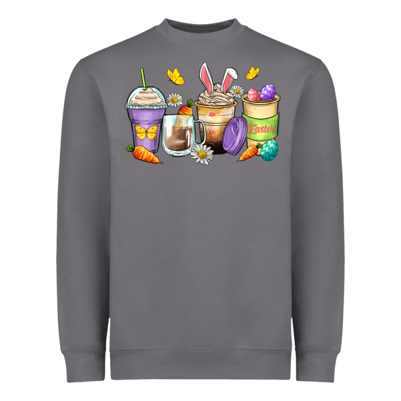 Easter Day Coffee Cups Heavyweight Sweatshirt by Zillion Design Studio | Teevron