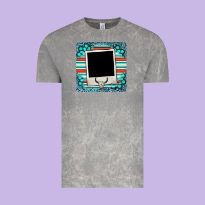 Gemstone Turquoise Serape Custom Photo Frame Coaster Vintage Tee Designed By Barkaloodesign