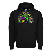 Black mardi gras rainbow Zipper Hoodie - AdoDesignShop