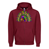 Burgundy mardi gras rainbow Zipper Hoodie - AdoDesignShop