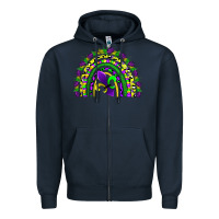 Navy mardi gras rainbow Zipper Hoodie - AdoDesignShop