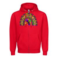 Red mardi gras rainbow Zipper Hoodie - AdoDesignShop