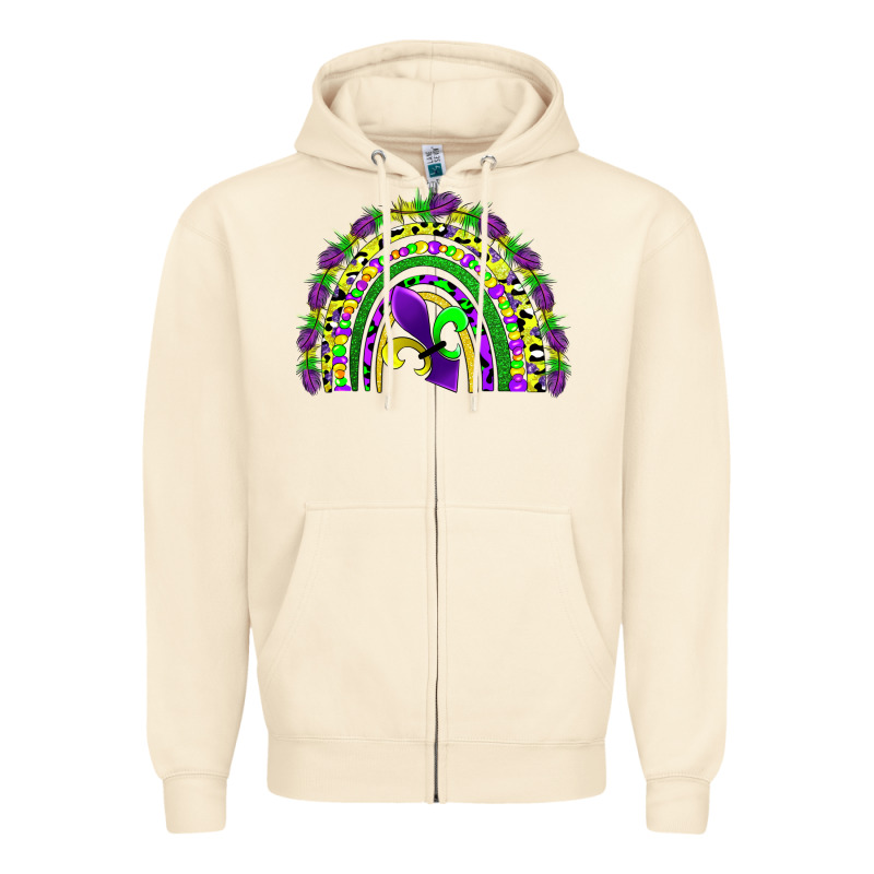 Mardi Gras Rainbow Zipper Hoodie by AdoDesignShop | Teevron