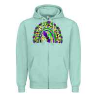 Seafoam mardi gras rainbow Zipper Hoodie - AdoDesignShop