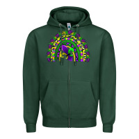 Sports Green mardi gras rainbow Zipper Hoodie - AdoDesignShop