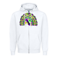 White mardi gras rainbow Zipper Hoodie - AdoDesignShop