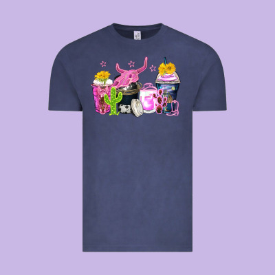 Neon Western Coffee Cups Vintage Tee Designed By Zillion Design Studio