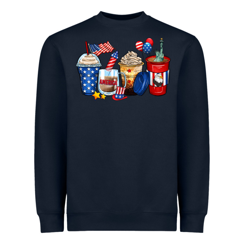 4th Of July Coffee Cups Heavyweight Sweatshirt by Zillion Design Studio | Teevron