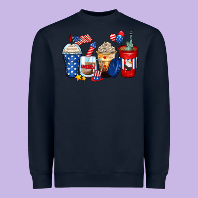 4th Of July Coffee Cups Heavyweight Sweatshirt Designed By Zillion Design Studio