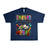 Navy School driver bus Urban Heavy Tee - CowhideDigitalArt