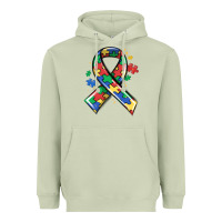Matcha autism puzzle ribbon Heavyweight Hoodie - MaliasSmallBusiness