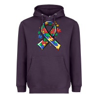 Plum autism puzzle ribbon Heavyweight Hoodie - MaliasSmallBusiness