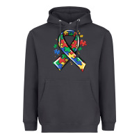 Smoke autism puzzle ribbon Heavyweight Hoodie - MaliasSmallBusiness