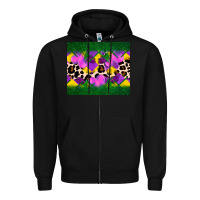 Black mardi gras Leopard and heart Zipper Hoodie - AdoDesignShop
