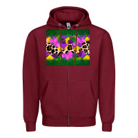 Burgundy mardi gras Leopard and heart Zipper Hoodie - AdoDesignShop