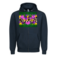 Navy mardi gras Leopard and heart Zipper Hoodie - AdoDesignShop